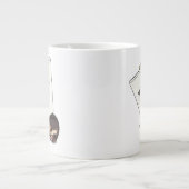 Funny Protester mit Placebo Cartoon Igel Jumbo-Tasse (Vorderseite)