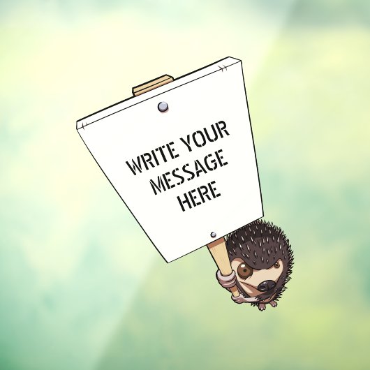 Funny Protestor with Placard Cartoon Igel Fensteraufkleber (Blatt 3)