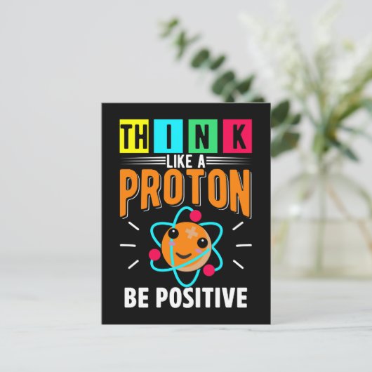 Funny Proton Spaß Physikwissenschaft Postkarte (Stehend Vorderseite)