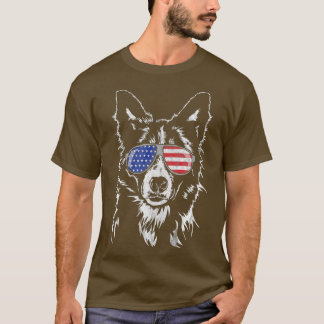 Funny Proud Border Collie American Flag Geschenk H T-Shirt