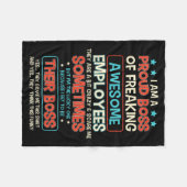 Funny Proud Boss Employee Appreciation Office Men Fleecedecke (Vorderseite (Horizontal))
