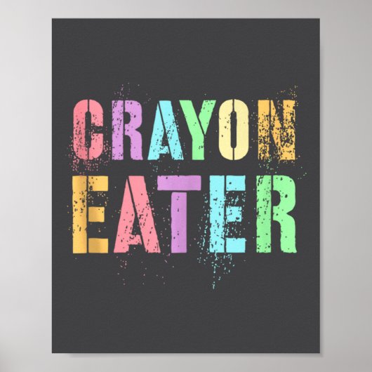 Funny Proud Crayon Eater Military Veteran Dad Offi Poster (Vorne)