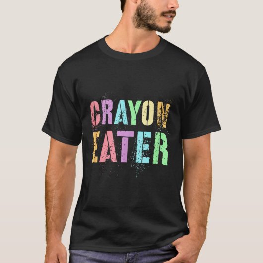 Funny Proud Crayon Eater Military Veteran Dad Offi T-Shirt (Vorderseite)