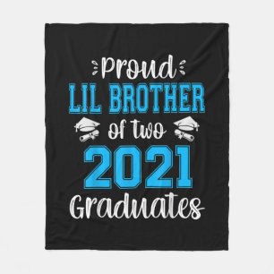 Funny Proud Lil Bruder von 2021 Absolventen Fleecedecke