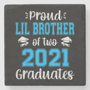 Funny Proud Lil Bruder von 2021 Absolventen Steinuntersetzer