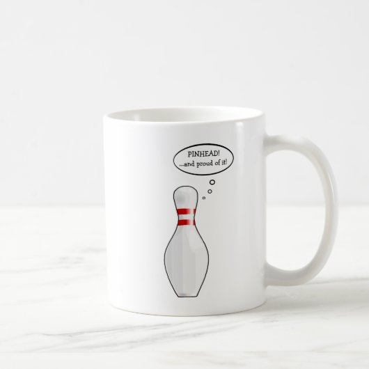 Funny Proud Pinhead Bowler Bowling Button Cartoon Kaffeetasse (Rechts)