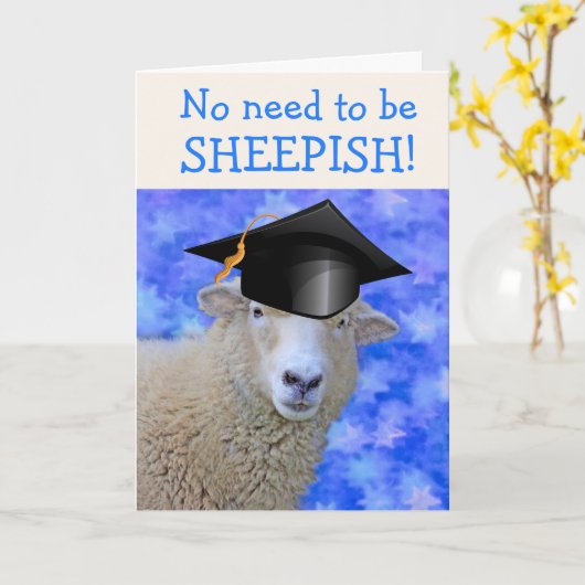 Funny Proud Sheep Abschluss Card Karte (Gelbe Blume)