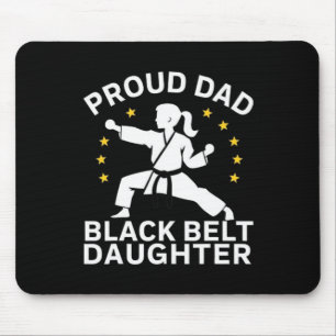 Funny Proud Vater Black Belt Daughter Karate Vater Mousepad