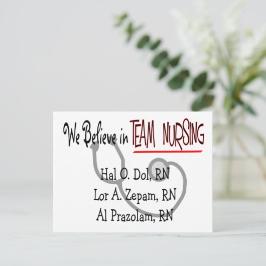 Funny Psych Nurse T - Shirt und Geschenke Postkarte (Stehend Vorderseite)