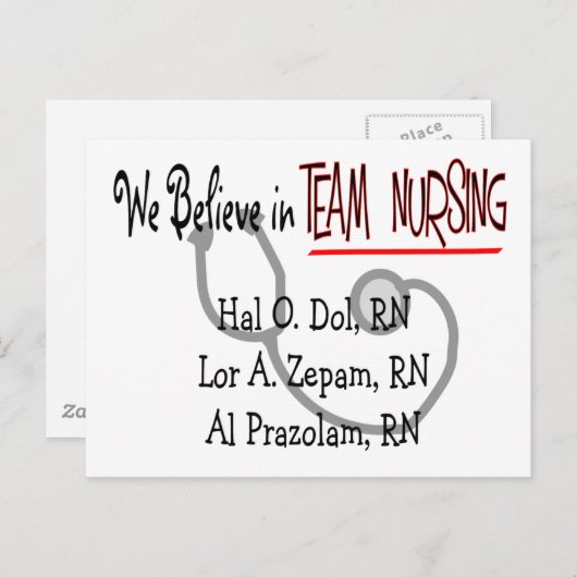 Funny Psych Nurse T - Shirt und Geschenke Postkarte (Vorne/Hinten)