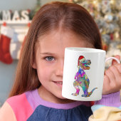 Funny Psychedelic Tyrannosaurus Rex Santa Dinosaur Kaffeetasse