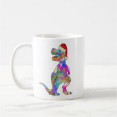 Funny Psychedelic Tyrannosaurus Rex Santa Dinosaur Kaffeetasse (Links)