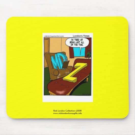 Funny Psychiatrie Cartoon auf Qualitätspatron Mousepad (Vorne)