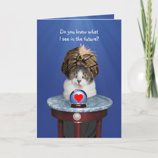 Funny Psychic Kitty Valentine Feiertagskarte