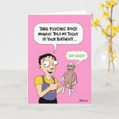 Funny Psychic Sock Monkey Geburtstag Karte (Gelbe Blume)