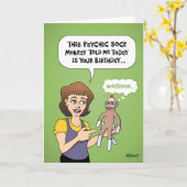 Funny Psychic Sock Monkey Karte (Gelbe Blume)