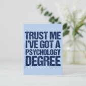 Funny Psychology Abschluss Ankündigungspostkarte (Stehend Vorderseite)