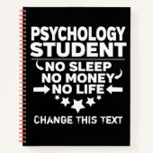 Funny Psychology Uni Student kein Leben oder Geld Notizblock (Vorderseite)