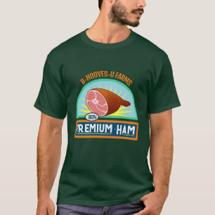 Funny Pub "Premium Ham" Tief grüner T - Shirt