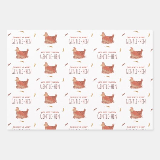 Funny Puck Chicken Weihnachten Geschenkpapier Set (Vorderseite)