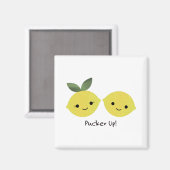 Funny Pucker Up Lemons Magnet (Vorderseite/Rückseite)