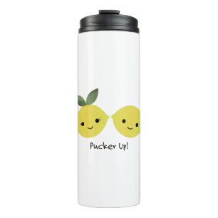 Funny Pucker Up Lemons Thermosbecher
