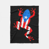 Funny Puerto Rico Coqui Frog Puerto Rican Flag Bor Fleecedecke (Vorderseite)