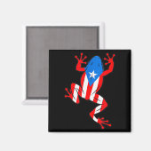 Funny Puerto Rico Coqui Frog Puerto Rican Flag Bor Magnet (Vorderseite/Rückseite)