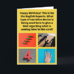 Funny Puff Four Shadowing Happy Birthday Karte<br><div class="desc">Es gibt mehrere Punkte, die die englische Majors der Welt Liebe zu überwachen. Diese detaillierten Polizisten behielt uns in Bezug auf Grammer, Speeling, Punkuation und die richtige Anzahl an Ausrufepunkten zu verwenden!!! In diesem Sinne können Sie sich vorstellen, wie mein verdrehtes Gehirn Wege aufzeigt, sich über erzählerische Geräte wie das...</div>