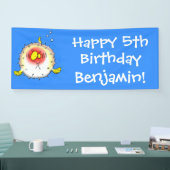 Funny Puffer Fish porcupfish Cartoon Banner (Messe)