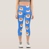Funny Puffer Fish porcupfish Cartoon Capri Leggings (Vorderseite)