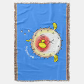 Funny Puffer Fish porcupfish Cartoon Decke (Vorderseite Vertikal)