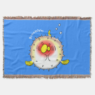 Funny Puffer Fish porcupfish Cartoon Decke