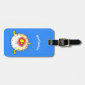 Funny Puffer Fish porcupfish Cartoon Gepäckanhänger (Vorderseite horizontal)