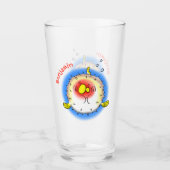 Funny Puffer Fish porcupfish Cartoon Glas (Vorderseite)