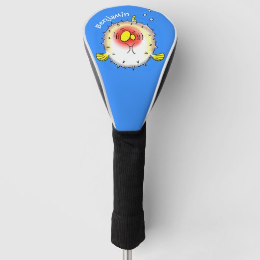 Funny Puffer Fish porcupfish Cartoon Golf Headcover (Vorderseite)