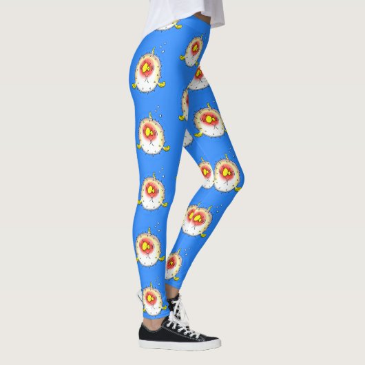 Funny Puffer Fish porcupfish Cartoon Leggings (Rechts)