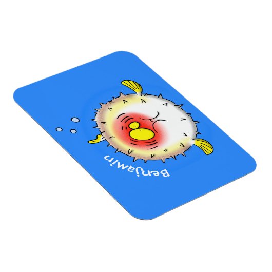 Funny Puffer Fish porcupfish Cartoon Magnet (Rechte Seite)
