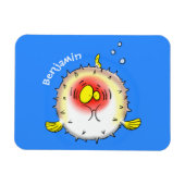 Funny Puffer Fish porcupfish Cartoon Magnet (Horizontal)