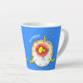 Funny Puffer Fish porcupfish Cartoon Milchtasse (Rechte Ecke)