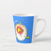 Funny Puffer Fish porcupfish Cartoon Milchtasse (Rechts)