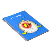 Funny Puffer Fish porcupfish Cartoon Notizblock (Rechte Seite)