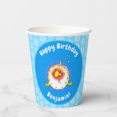 Funny Puffer Fish porcupfish Cartoon Pappbecher (Rückseite)