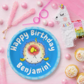 Funny Puffer Fish porcupfish Cartoon Pappteller (Party)