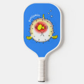 Funny Puffer Fish porcupfish Cartoon Pickleball Schläger (Rückseite)