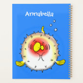 Funny Puffer Fish porcupfish Cartoon Planer (Rückseite)