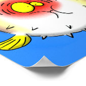 Funny Puffer Fish porcupfish Cartoon Poster (Ecke)