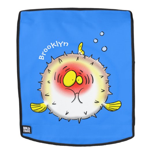 Funny Puffer Fish porcupfish Cartoon Rucksack (Abnehmbare Front)