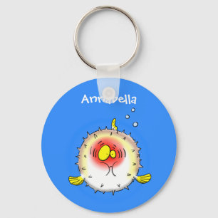 Funny Puffer Fish porcupfish Cartoon Schlüsselanhänger