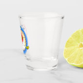 Funny Puffer Fish porcupfish Cartoon Schnapsglas (Rechts)